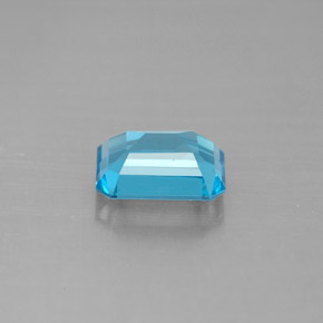 Topázio azul natural 1,87ct, corte esmeralda, VVS-VS