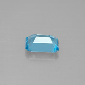 Topázio azul natural 1,73ct, corte esmeralda, VVS