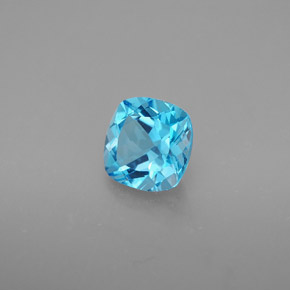 Topázio azul natural 1,78ct, almofada cortada, VVS-VS