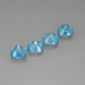 Pedras preciosas de topázio azul natural de  ct, almofada cortada, VVS-VS