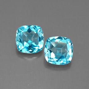 Pedras preciosas de topázio azul natural de  ct, almofada cortada, VVS-VS