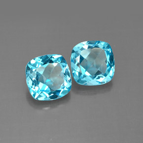 Pedras preciosas de topázio azul natural de  ct, almofada cortada, VVS-VS