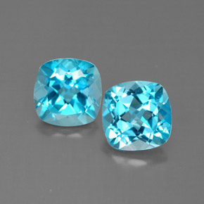 Pedras preciosas de topázio azul natural de  ct, almofada cortada, VVS-VS