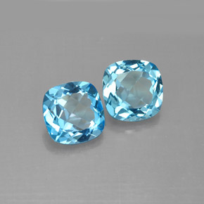 Pedras preciosas de topázio azul natural de  ct, almofada cortada, VVS-VS