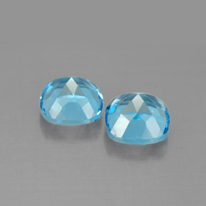 Pedras preciosas de topázio azul natural de  ct, almofada cortada, VVS-VS