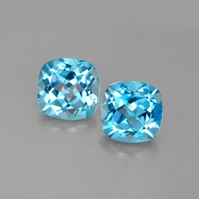 Pedras preciosas de topázio azul natural de  ct, almofada cortada, VVS-VS