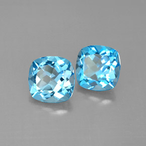Pedras preciosas de topázio azul natural de  ct, almofada cortada, VVS-VS