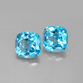 Pedras preciosas de topázio azul natural de  ct, almofada cortada, VVS-VS