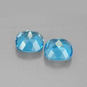 Pedras preciosas de topázio azul natural de  ct, almofada cortada, VVS-VS