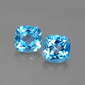 Pedras preciosas de topázio azul natural de  ct, almofada cortada, VVS-VS