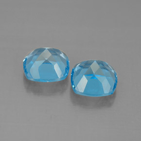 Pedras preciosas de topázio azul natural de  ct, almofada cortada, VVS-VS