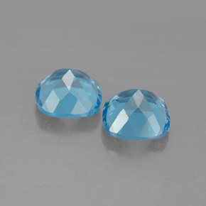 Pedras preciosas de topázio azul natural de  ct, almofada cortada, VVS-VS