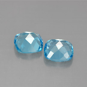 Pedras preciosas de topázio azul natural de  ct, almofada cortada, VVS-VS