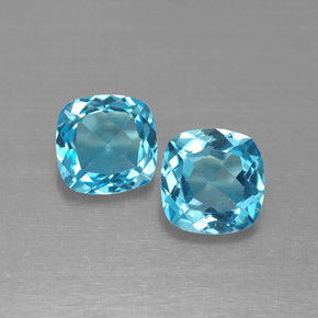 Pedras preciosas de topázio azul natural de  ct, almofada cortada, VVS-VS