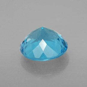 Topázio azul natural 3,42ct, corte redondo, VVS-VS