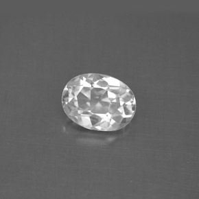 Topázio branco natural 1,53ct, corte oval, VS