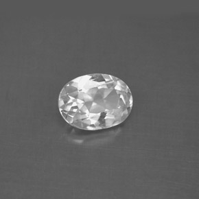 Topázio branco natural 1,53ct, corte oval, VS