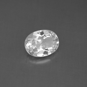 Topázio branco natural 1,40ct, corte oval, VS
