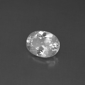 Topázio branco natural 1,55ct, corte oval, VS