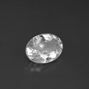 Topázio branco natural 1,62ct, corte oval, VS