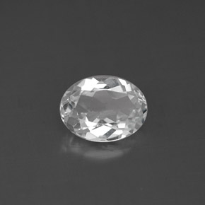 Topázio branco natural 1,44ct, corte oval, VS