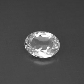 Topázio branco natural 1,44ct, corte oval, VS