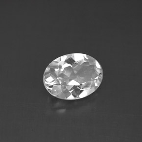 Topázio branco natural 1,48ct, corte oval, VS