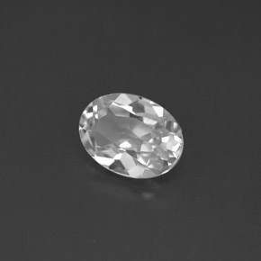 Topázio branco natural 1,43ct, corte oval, VS