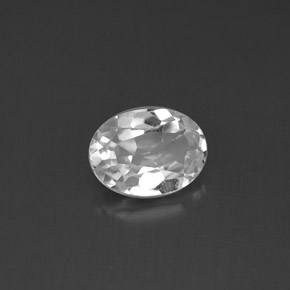 Topázio branco natural 1,43ct, corte oval, VS