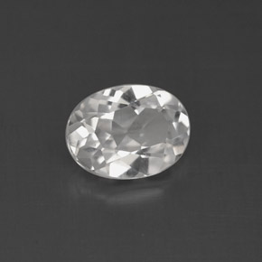 Topázio branco natural 1,57ct, corte oval, VS