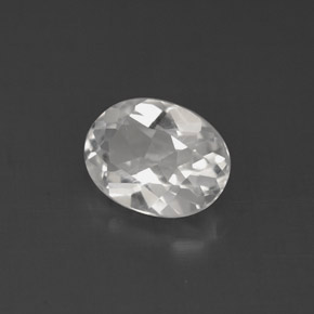 Topázio branco natural 1,57ct, corte oval, VS