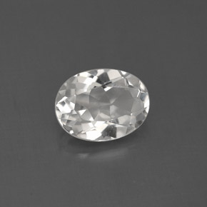 Topázio branco natural 1,44ct, corte oval, VS