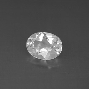Topázio branco natural 1,60ct, corte oval, VVS-VS