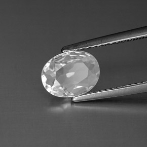 Topázio branco natural 1,21ct, corte oval, VVS-VS