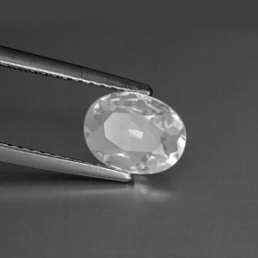 Topázio branco natural 1,21ct, corte oval, VVS-VS