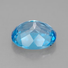 Topázio azul natural 4,73ct, corte oval, VVS-VS