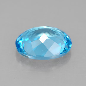 Topázio azul natural 4,14ct, corte oval, VS