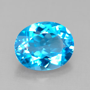 Topázio azul natural 4,23ct, corte oval, VS