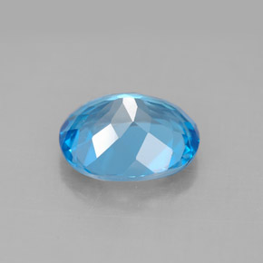 Topázio azul natural 4,42ct, corte oval, VS