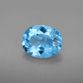 Topázio azul natural 4,11ct, corte oval, VVS