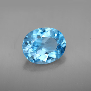 Topázio azul natural 4,11ct, corte oval, VVS