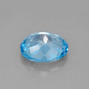 Topázio azul natural 4,44ct, corte oval, VVS-VS