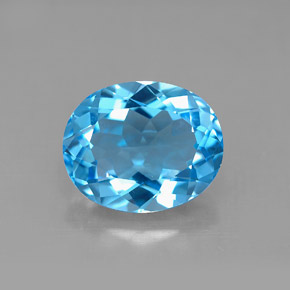 Topázio azul natural 4,52ct, corte oval, VVS-VS