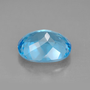 Topázio azul natural 4,52ct, corte oval, VVS-VS