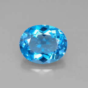 Topázio azul natural 4,66ct, corte oval, VVS-VS