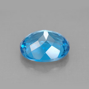 Topázio azul natural 4,66ct, corte oval, VVS-VS