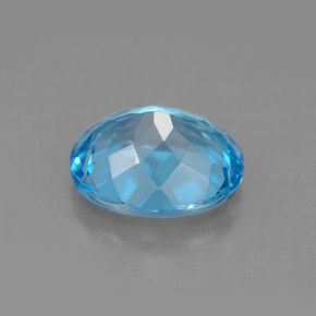 Topázio azul natural 4,57ct, corte oval, VVS-VS