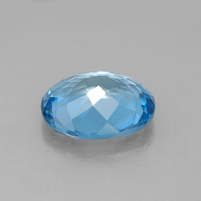 Topázio azul natural 4,15ct, corte oval, VVS-VS
