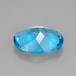 Topázio azul natural 3,65ct, corte oval, VS
