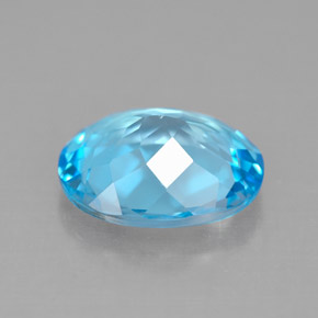 Topázio azul natural 3,82ct, corte oval, VS